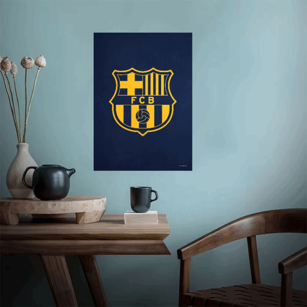 FC Barcelona Crest Yellow Navy Pride Poster