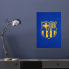 FC Barcelona Legendary Crest Yellow Blue Poster