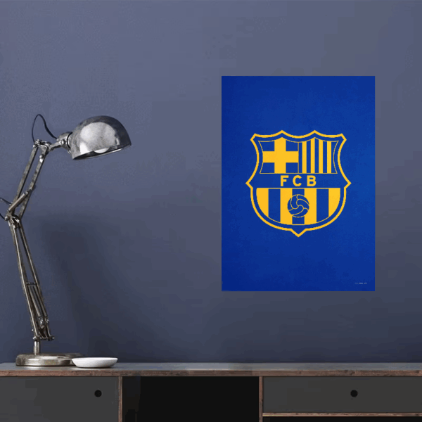 FC Barcelona Legendary Crest Yellow Blue Poster