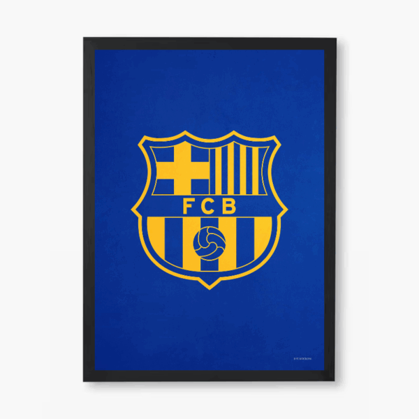 FC Barcelona Legendary Crest Yellow Blue Poster