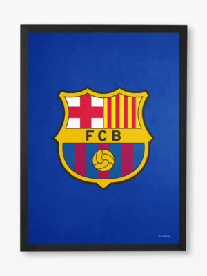 FC Barcelona Official Badge Blue Theme Poster