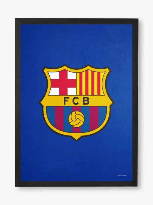 FC Barcelona Official Badge Blue Theme Poster
