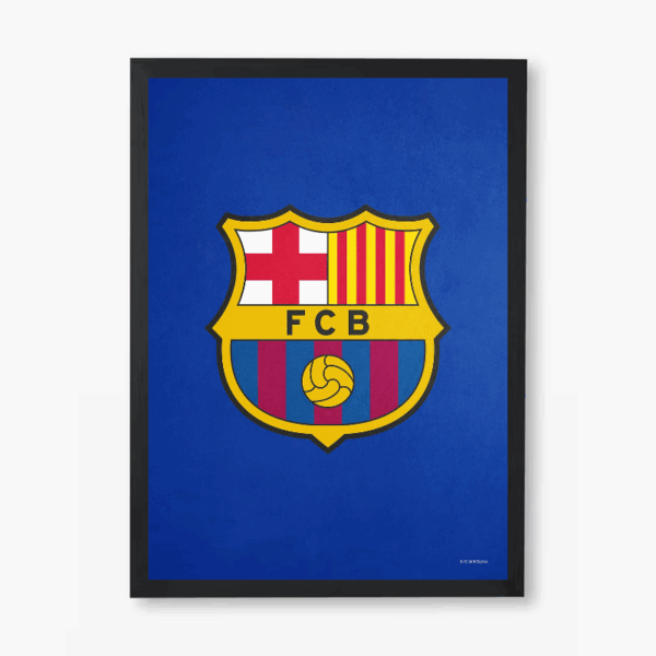 FC Barcelona Official Badge Blue Theme Poster