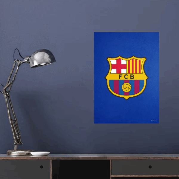 FC Barcelona Official Badge Blue Theme Poster