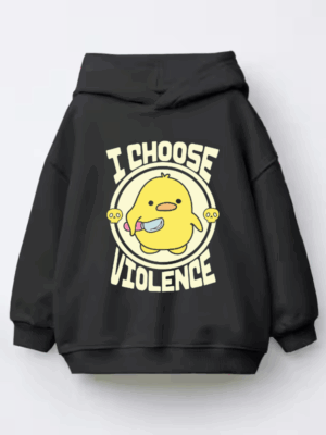 Feisty Chick I Choose Violence Kids Hoodie