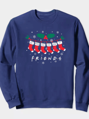 Friends Christmas Socks – Festive Holiday Vibes with a Classic Twist Crewneck Sweatshirt