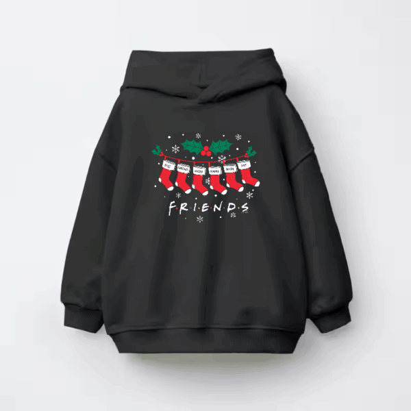 Friends Christmas Socks – Festive Holiday Vibes with a Classic Twist Kids Hoodie