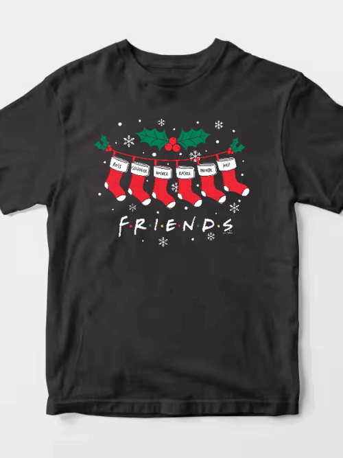 Men’s Friends Christmas Socks – Festive Holiday Vibes with a Classic Twist Unisex T-Shirt