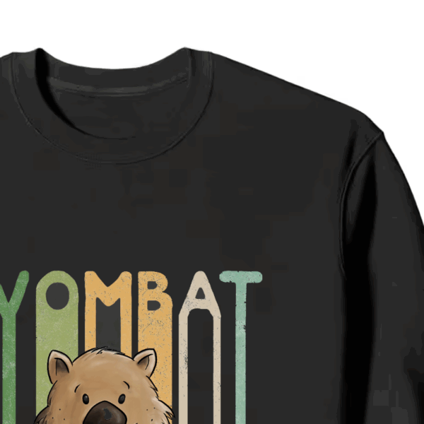 Funky Retro Style Cute Cartoon Wombat Crewneck Sweatshirt