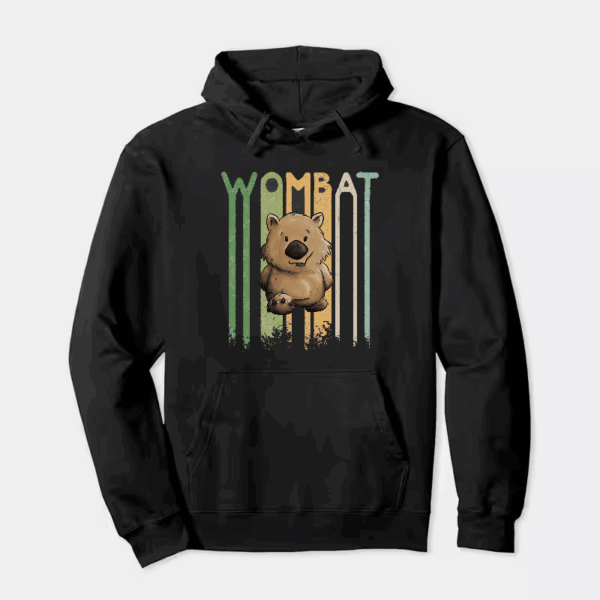 Funky Retro Style Cute Cartoon Wombat Hoodie