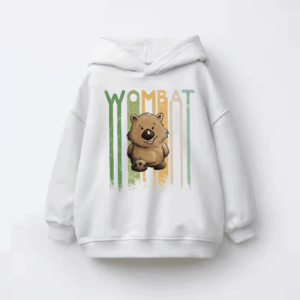 Funky Retro Style Cute Cartoon Wombat Kids Hoodie