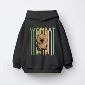 Funky Retro Style Cute Cartoon Wombat Kids Hoodie