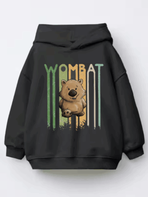 Funky Retro Style Cute Cartoon Wombat Kids Hoodie