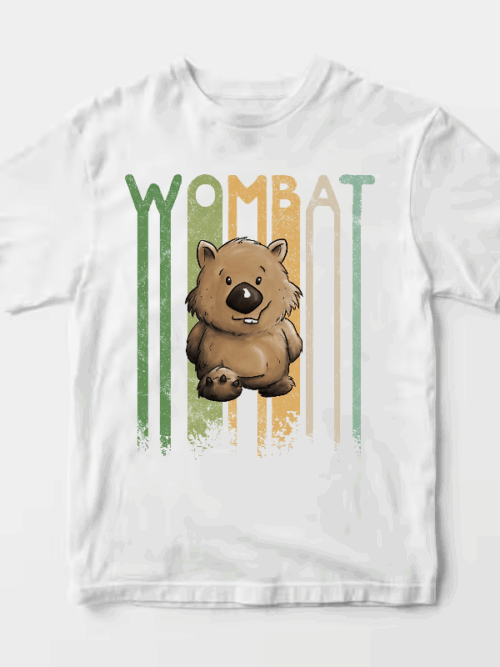 Funky Retro Style Cute Cartoon Wombat Unisex T-Shirt