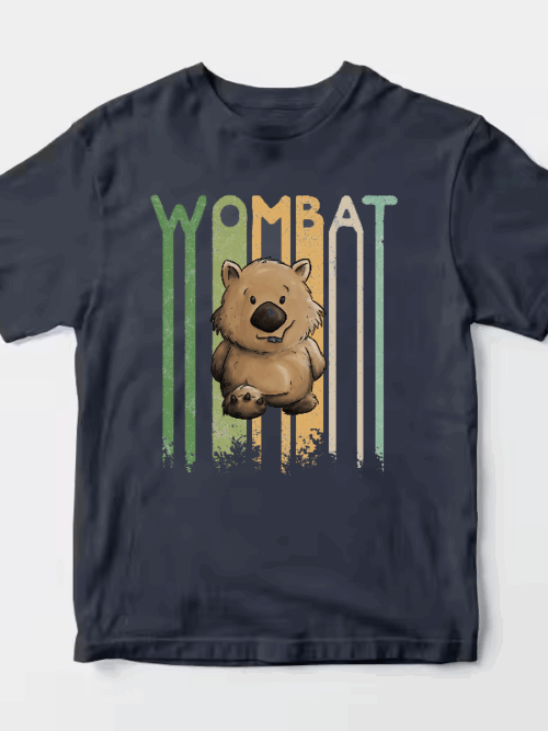 Funky Retro Style Cute Cartoon Wombat Unisex T-Shirt