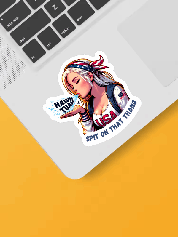 Funny Hawk Tuah Spit Sticker Funny Hawk Tuah Spit Sticker