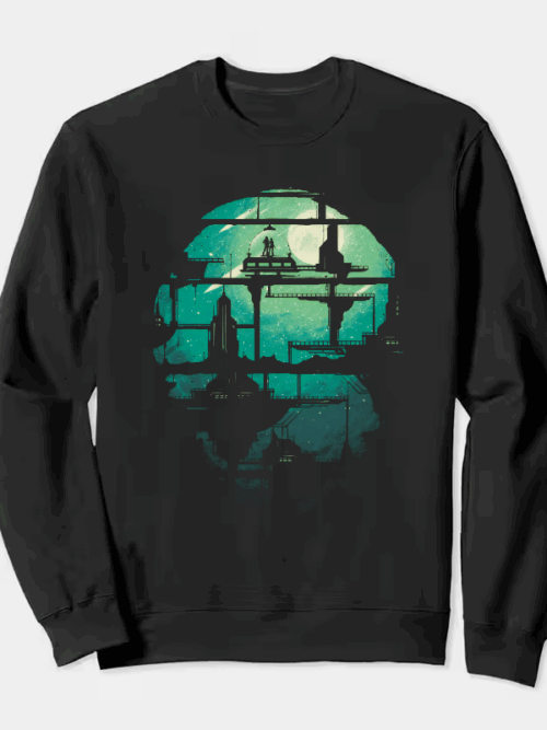 Future Shock Neon City of Tomorrow Sci Fi Crewneck Sweatshirt