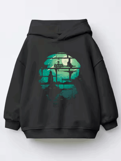 Future Shock Neon City of Tomorrow Sci Fi Kids Hoodie