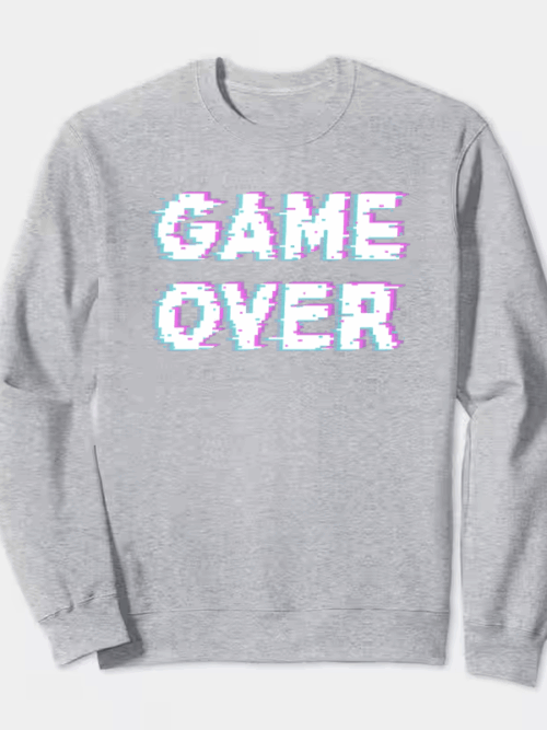 Game Over Retro Pixel Art Classic Gaming Crewneck Sweatshirt