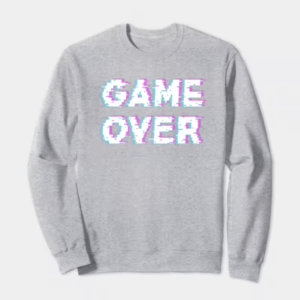 Game Over Retro Pixel Art Classic Gaming Crewneck Sweatshirt