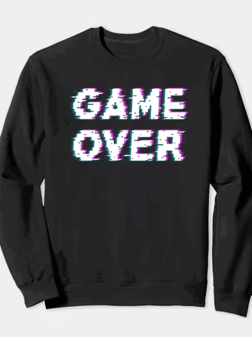 Game Over Retro Pixel Art Classic Gaming Crewneck Sweatshirt