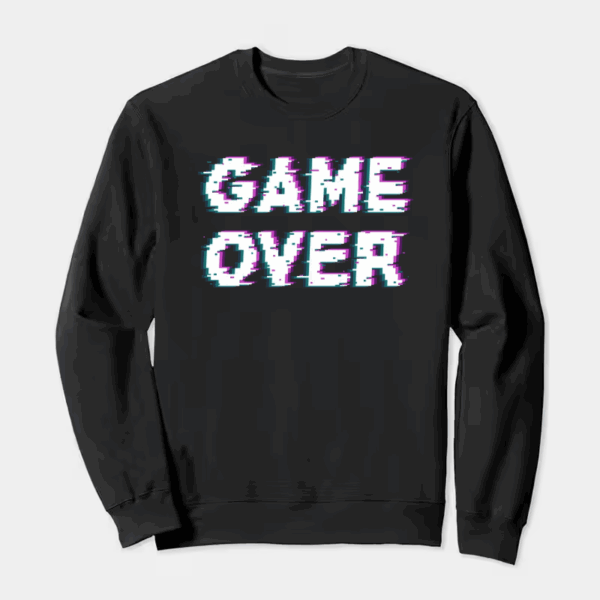 Game Over Retro Pixel Art Classic Gaming Crewneck Sweatshirt