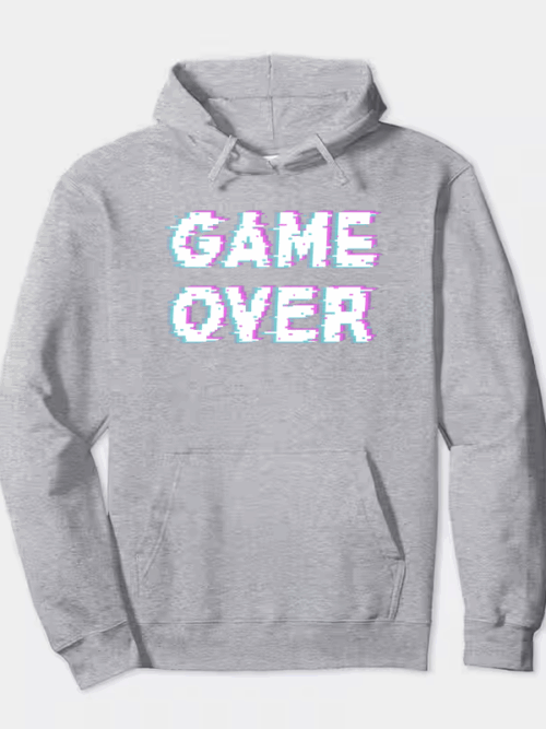 Game Over Retro Pixel Art Classic Gaming Hoodie