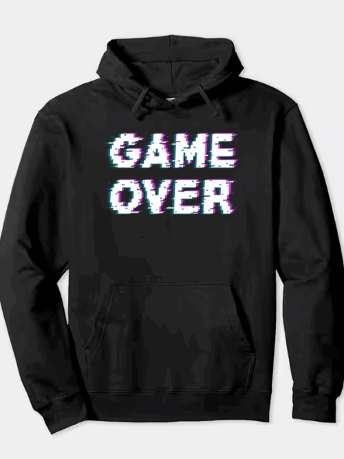 Game Over Retro Pixel Art Classic Gaming Hoodie