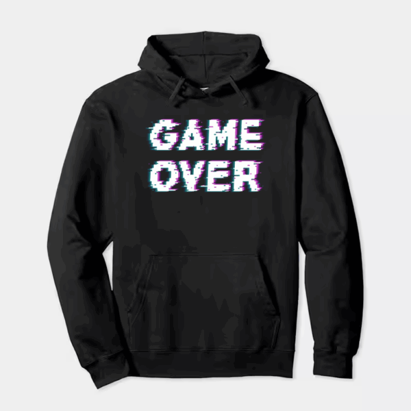 Game Over Retro Pixel Art Classic Gaming Hoodie