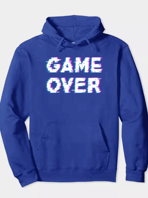 Game Over Retro Pixel Art Classic Gaming Hoodie