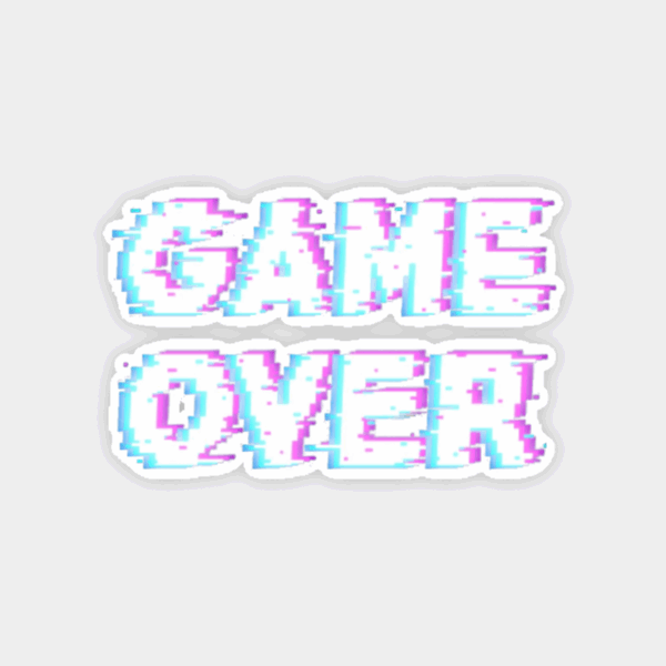 Game Over Retro Pixel Art Classic Gaming Sticker