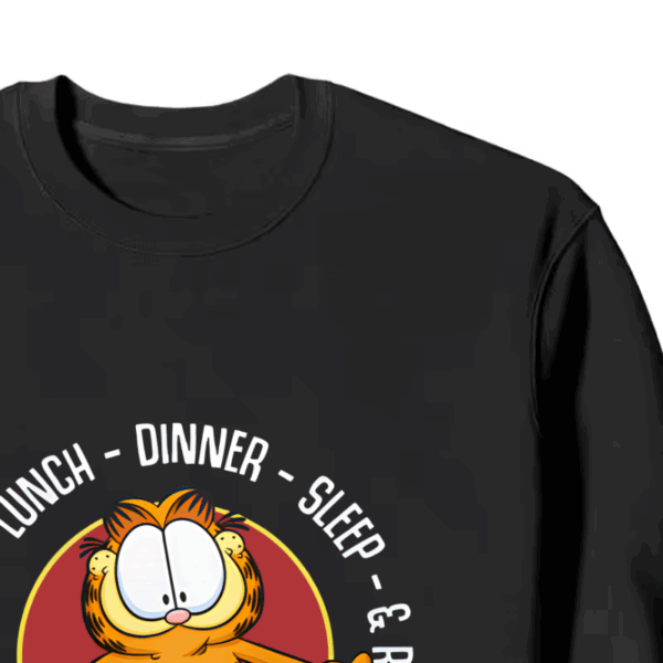 Garfield Breakfast Lunch Dinner Sleep Repeat Life Crewneck Sweatshirt