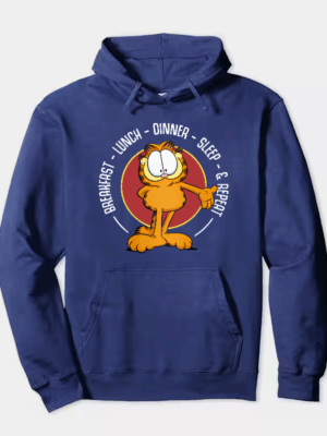 Garfield Breakfast Lunch Dinner Sleep Repeat Life Hoodie