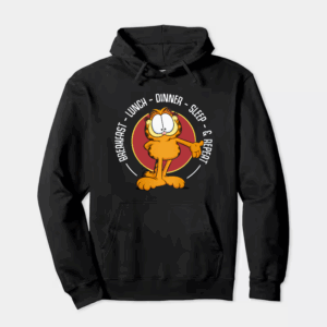Garfield Breakfast Lunch Dinner Sleep Repeat Life Hoodie