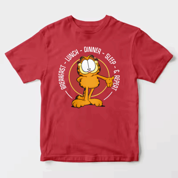 Garfield Breakfast Lunch Dinner Sleep Repeat Life Unisex T-Shirt