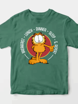 Garfield Breakfast Lunch Dinner Sleep Repeat Life Unisex T-Shirt