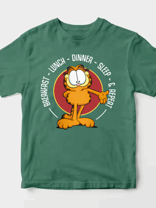 Garfield Breakfast Lunch Dinner Sleep Repeat Life Unisex T-Shirt