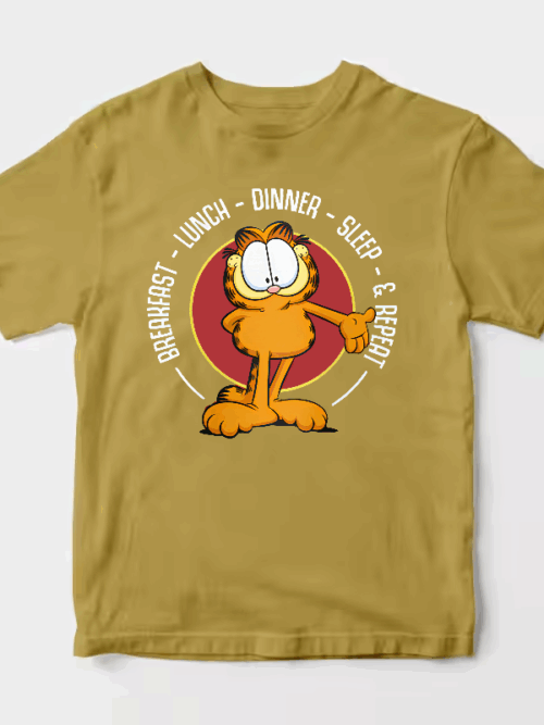 Garfield Breakfast Lunch Dinner Sleep Repeat Life Unisex T-Shirt
