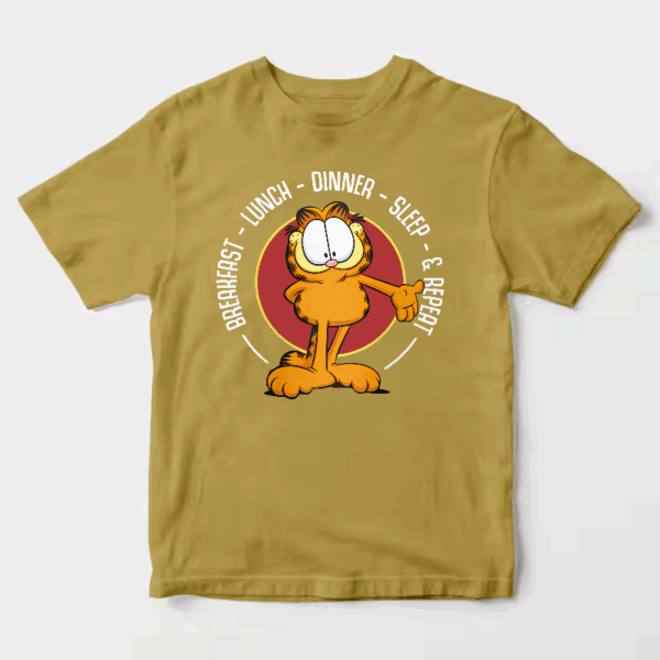 Garfield Breakfast Lunch Dinner Sleep Repeat Life Unisex T-Shirt