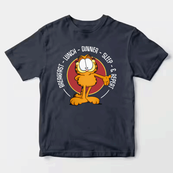 Garfield Breakfast Lunch Dinner Sleep Repeat Life Unisex T-Shirt