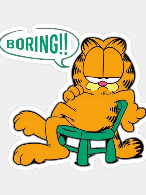Garfield Certified Bored Sticker
