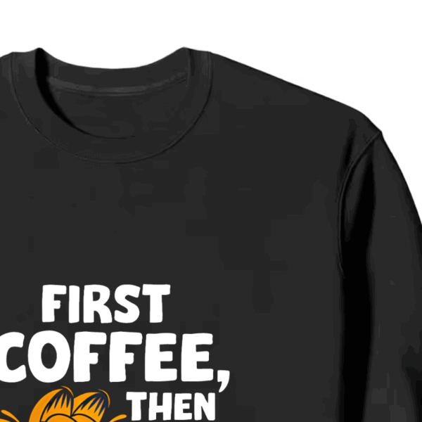 Garfield First Coffee Then Maybe Talking Crewneck Sweatshirt