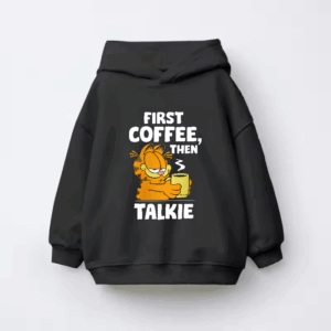 Garfield First Coffee Then Maybe Talking Kids Hoodie
