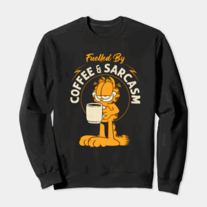 Garfield Fueled by Coffee Sarcasm and Chaos Crewneck Sweatshirt