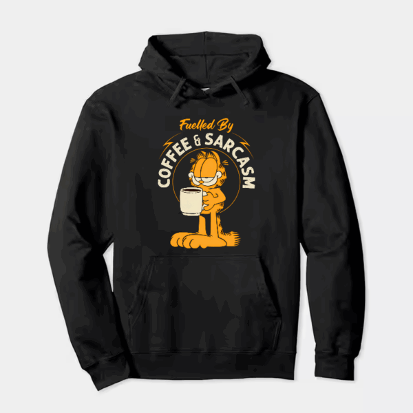 Garfield Fueled by Coffee Sarcasm and Chaos Hoodie