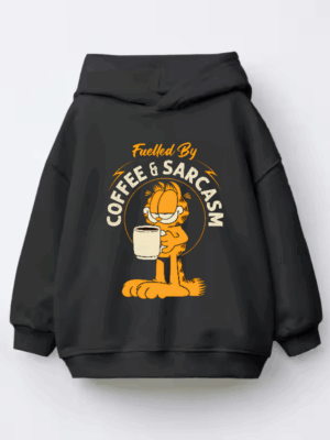 Garfield Fueled by Coffee Sarcasm and Chaos Kids Hoodie