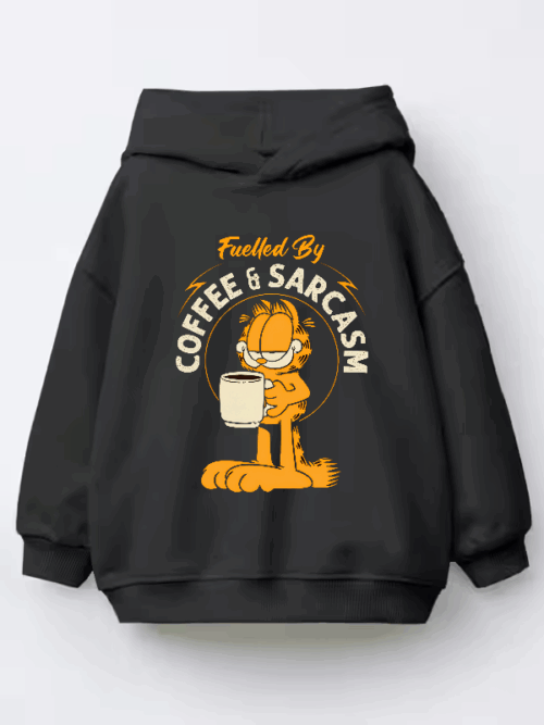 Garfield Fueled by Coffee Sarcasm and Chaos Kids Hoodie