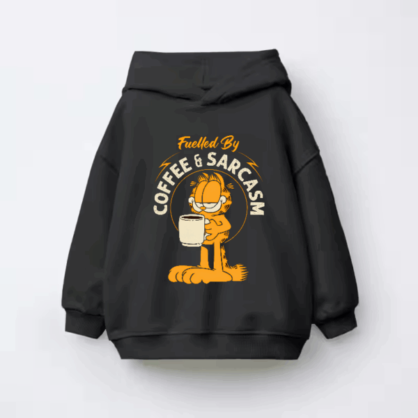 Garfield Fueled by Coffee Sarcasm and Chaos Kids Hoodie