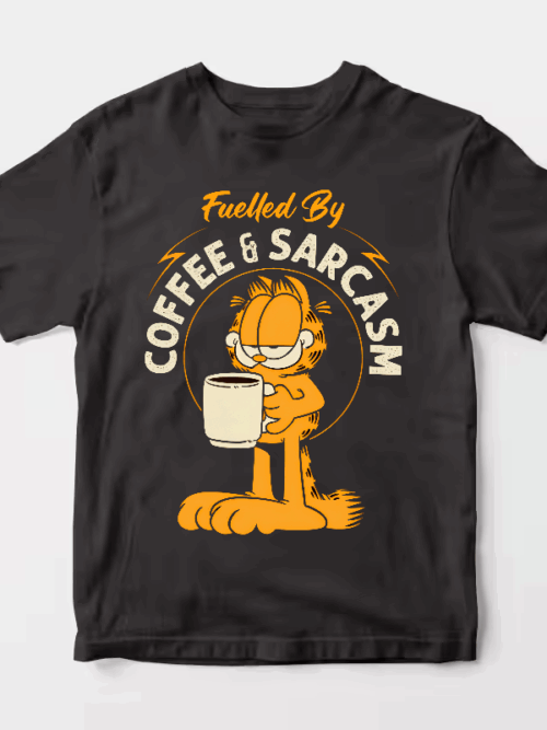 Garfield Fueled by Coffee Sarcasm and Chaos Unisex T-Shirt
