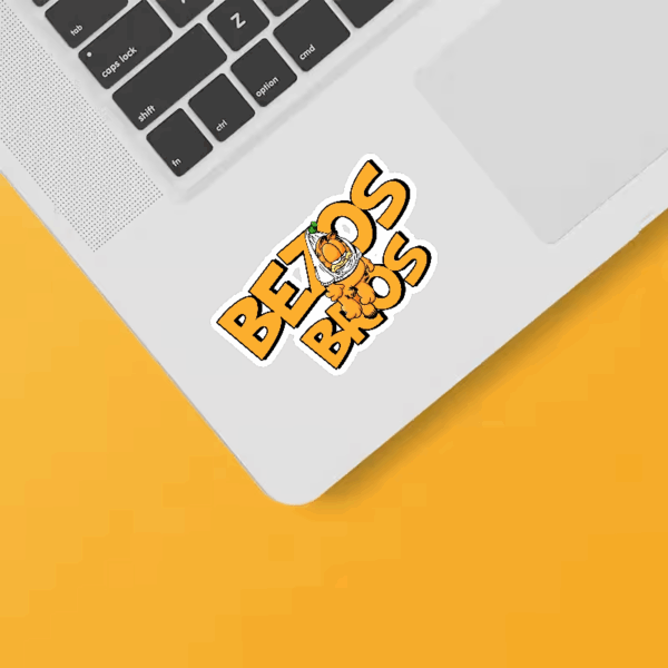 Garfield Hangs On Bezos Bros Sticker